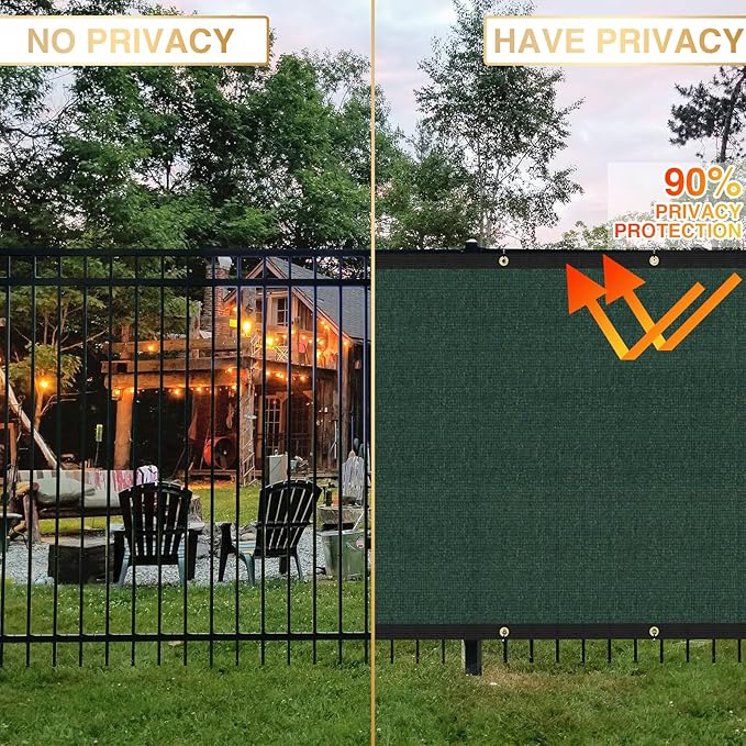 Privacy Fence Screen 6' x 260' Fencing Cover Heavy Duty Mesh Windscreen Cloth for Outdoor Garden Patio Backyard Chain Link Fence Green