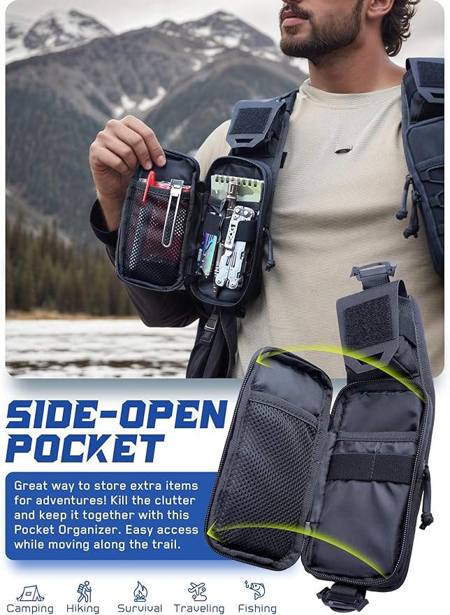 WYNEX Molle Backpack Accessories Pouch of Curve Design Version, Tactical Backpack Strap Pouch Hiking Backpack Attachment Pack