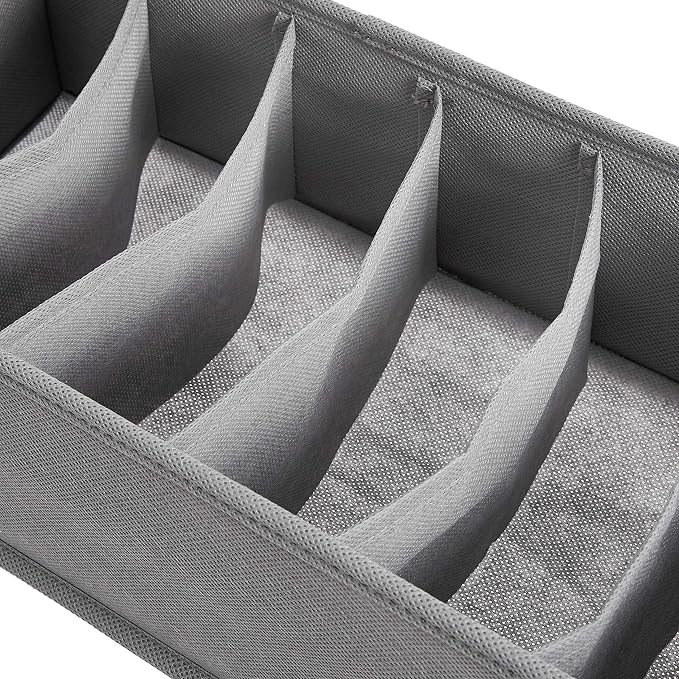 Amazon Basics Underwear Drawer Organizer Dividers for Closet Organization and Storage, Fits Perfectly in Dresser, 2-Pack, Gray | Pack of 2