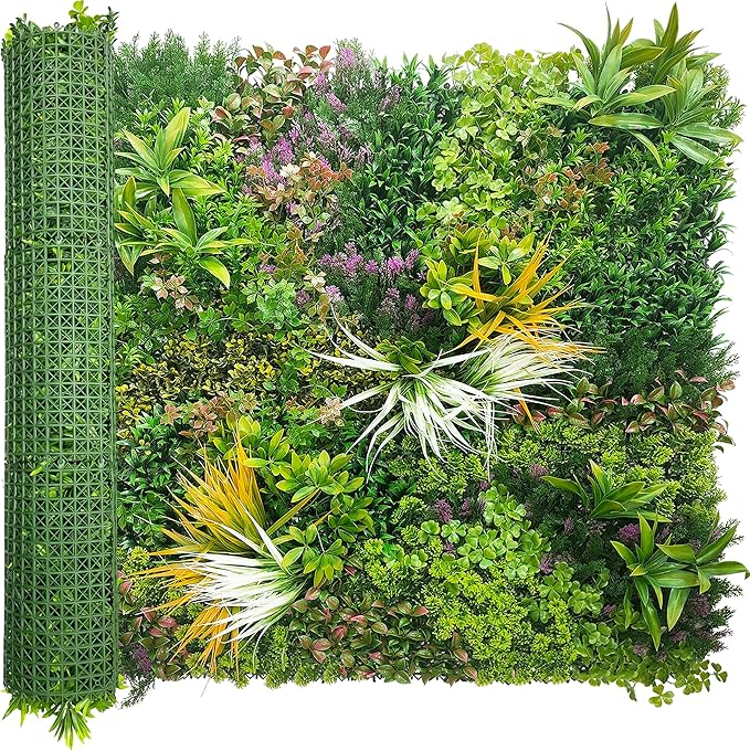 ODTORY Artificial Greenery Grass Wall Panels: 40'' x 120'' UV-Anti Faux Greenery Ivy Privacy Fence Screen Backdrop Boxwood Vine Leaf Hedges for Patio, Balcony, Garden, Green Decor