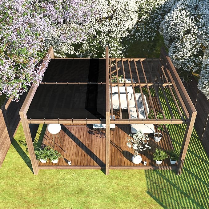 ColourTree Customized Size Fence Screen Privacy Screen Black 5' x 72' - Commercial Grade 170 GSM - Heavy Duty - 3 Years Warranty - Cable Zip Ties Included