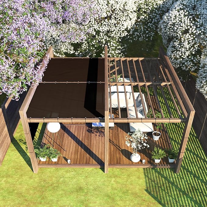 ColourTree Customized Size Fence Screen Privacy Screen Brown 5' x 102' - Commercial Grade 170 GSM - Heavy Duty - 3 Years Warranty - Cable Zip Ties Included