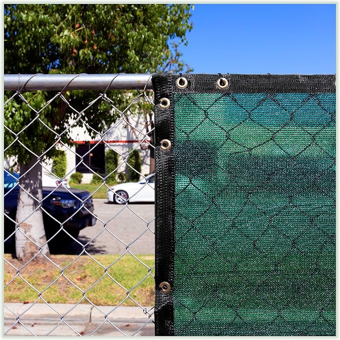 ColourTree Customized Size Fence Screen Privacy Screen Green 4' x 183' - Commercial Grade 170 GSM - Heavy Duty - Cable Zip Ties Included