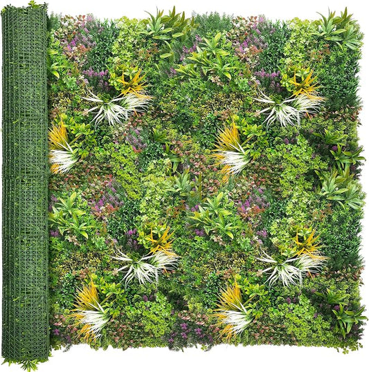 ODTORY Artificial Greenery Grass Wall Panels: 80" x 120" UV-Anti Faux Greenery Ivy Privacy Fence Screen Backdrop Boxwood Vine Leaf Hedges for Patio, Balcony, Garden, Green Decor