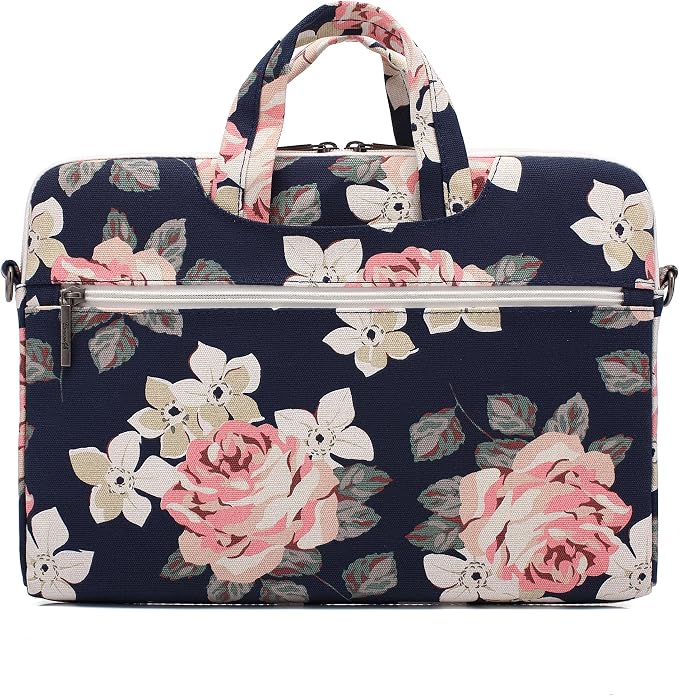canvaslife White Rose Laptop Bag, 14-15.6 Inch | Shoulder Messenger
