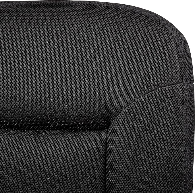 Amazon Basics Low-Back Office Desk Chair with Back Support, Adjustable Height, 360 Degree Swivel, Fabric Upholstery, Rolling, Black